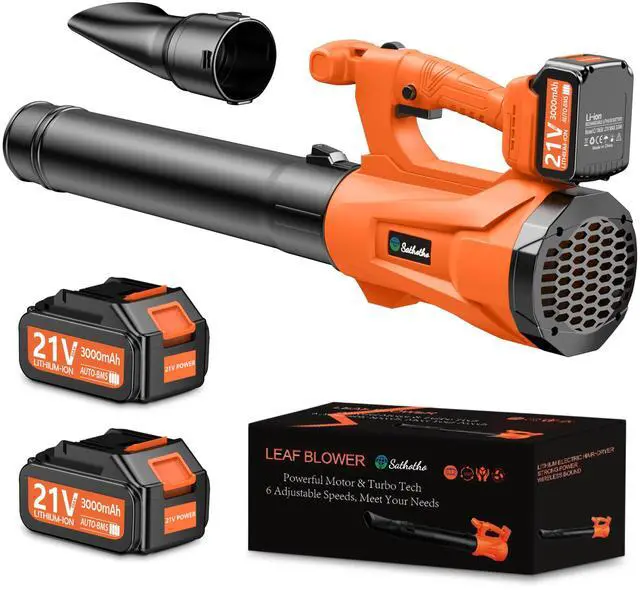 Main image of _Mega Brand Leaf Blower Cordless with 2 3.0Ah Battery and Charger, 580CFM/160MPH Electric Leaf Blower with 6 Speed Modes, Cruise Control, Blowers for Lawn Care, Patios, Blowing Leaves and Dusts