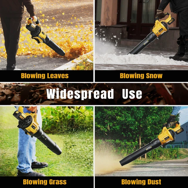 Alt view image 5 of 7 - Leaf Blower Cordless, 650CFM & 3 Speed Levels, Electric Cordless Leaf Blower with 2 * 5.0Ah Battery Powered, Blowers for Lawn Care, Yard, Blowing Leaves, Dust, Snow