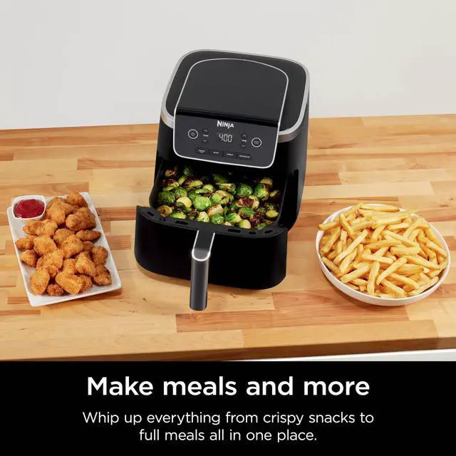 Alt view image 5 of 7 - _Mega Brand | Air Fryer | 4-in-1 Pro Air Fry, Roast, Reheat, Dehydrate | 5QT Capacity fits up to 4lbs of French Fries | 400F Max Temp | Nonstick Basket & Crisper Plate | 120V | Grey | AF141