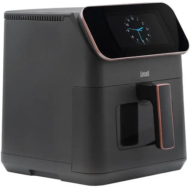 Alt view image 6 of 6 - _Mega Brand Touch IQ Matte Grey 7 Quart Air Fryer with High-Resolution Touch Screen, 200+ Recipes, 12 Food Categories, 3 Portion Sizes, PFAS-Free, and Multilingual for Cooking and Kitchen Gift