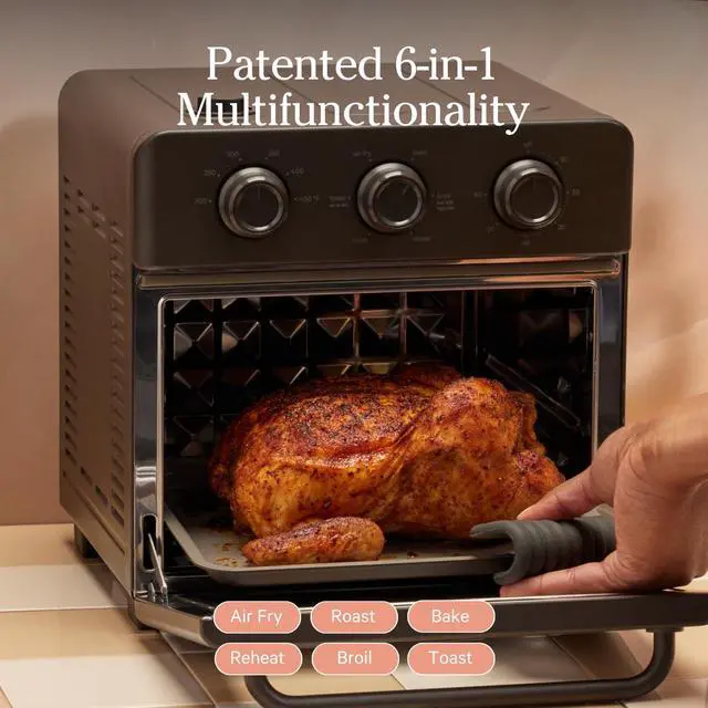 Alt view image 3 of 6 - _Mega Brand  Wonder Oven | 6-in-1 Air Fryer & Toaster Oven with Steam Infusion | Compact, Countertop Friendly, Fast Preheat, Multifunctional | Air Fry, Toast, Roast, Bake, Reheat & Broil | Char