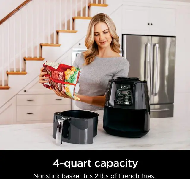 Alt view image 2 of 7 - _Mega Brand Air Fryer, Roast, Bake, Air Fry, Roast, Broil, Reheats, & Dehydrates, 4-in-1, Fries, Frozen Food, Veggies, and Juicy Meat, Less Oil, Easy Meals, Healthy Meals, Compact, 4 QT, Grey, AF101