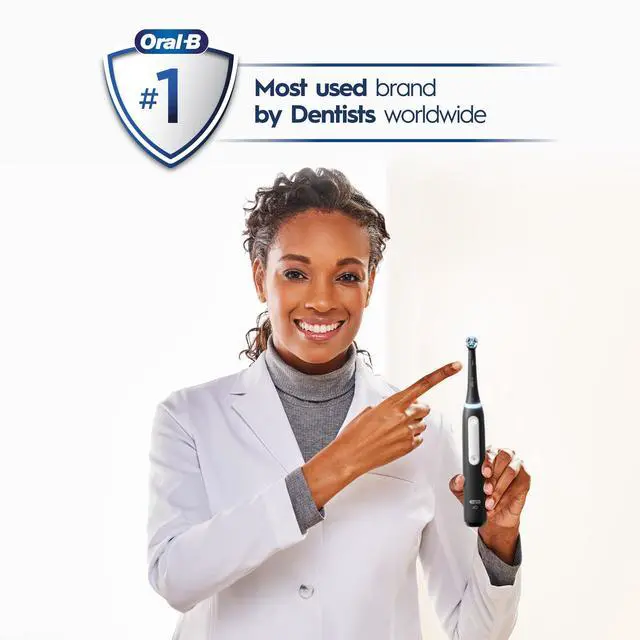 Alt view image 6 of 7 - _Mega Brand Rechargeable Electric Powered Toothbrush, Black with iO Series 3 Limited, 2 Brush Heads and Travel Case - Pressure Sensor to Protect Gums - 3 Cleaning Settings - 2 Minute Timer