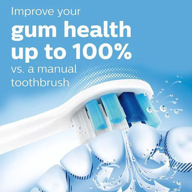 Alt view image 2 of 6 - _Mega Brand ProtectiveClean 5300 Rechargeable Electric Toothbrush, with Pressure Sensor, 3 Cleaning Modes, SmarTimer and QuadPacer, with 2 Bonus Brush Heads, Travel Case, Black, Model HX6423/34