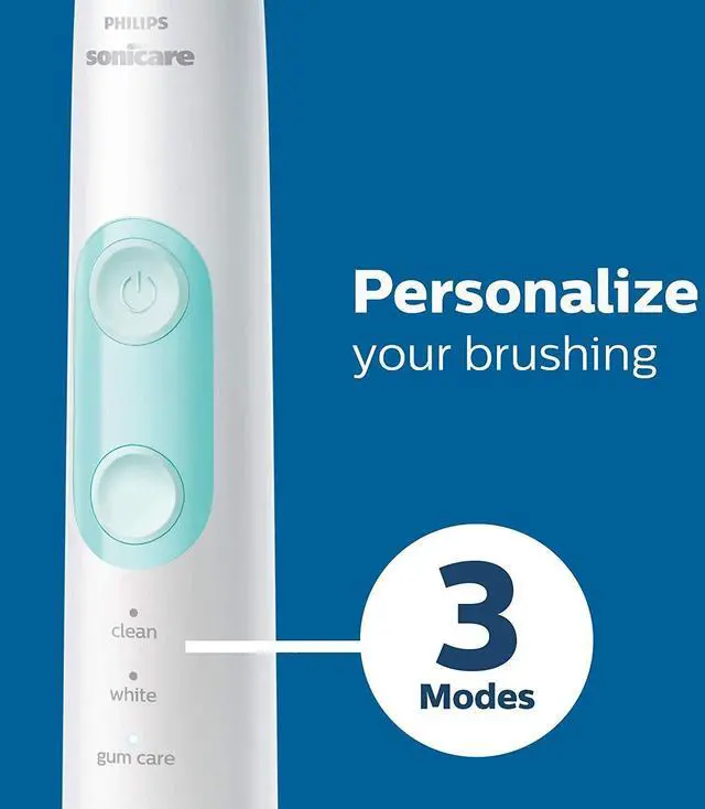 Alt view image 6 of 6 - _Mega Brand ProtectiveClean 5300 Rechargeable Electric Toothbrush, with Pressure Sensor, 3 Cleaning Modes, SmarTimer and QuadPacer, with 2 Bonus Brush Heads, Travel Case, Black, Model HX6423/34