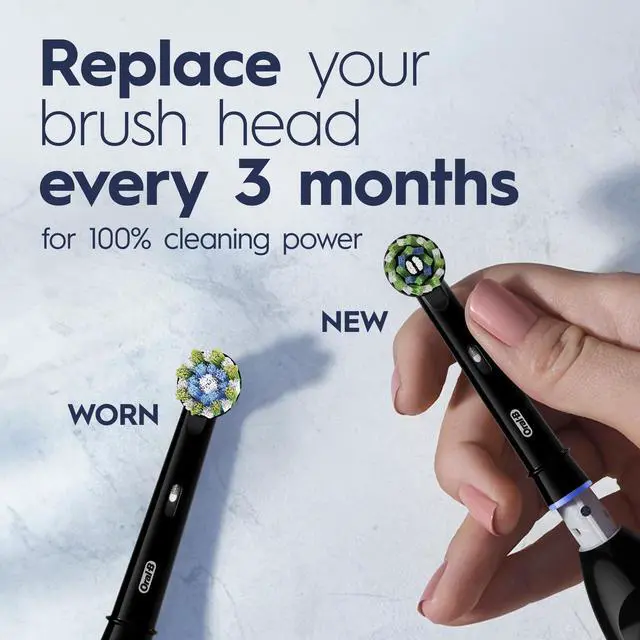 Alt view image 6 of 7 - _Mega Brand Pro 100 CrossAction, Battery Powered Toothbrush, Black, 1 Count (Pack of 1)