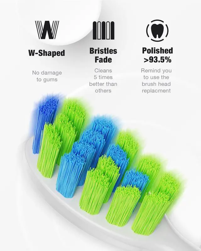 Alt view image 5 of 7 - _Mega Brand Sonic Electric Toothbrush with 6 Brush Heads for Adults&Kids, One Charge for 120 Days, Wireless Fast Charge, 5 Modes, 40000VPM Powered Toothbrush, 2 Minutes Built in Smart Timer (Black)