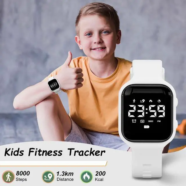 Alt view image 2 of 7 - _Mega Brand  Kids Digital Sport Watches with Fitness Tracker, Alarm Clock, Stopwatch, No App Waterproof Birthday Gifts for Girls and Boys Ages 4-12 in White