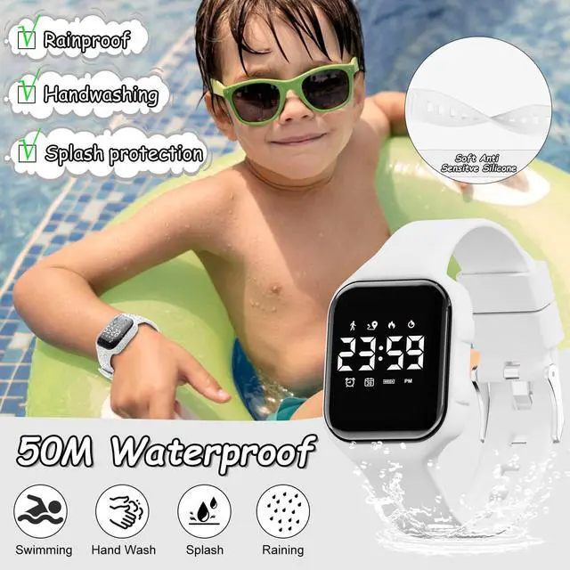 Alt view image 4 of 7 - _Mega Brand  Kids Digital Sport Watches with Fitness Tracker, Alarm Clock, Stopwatch, No App Waterproof Birthday Gifts for Girls and Boys Ages 4-12 in White