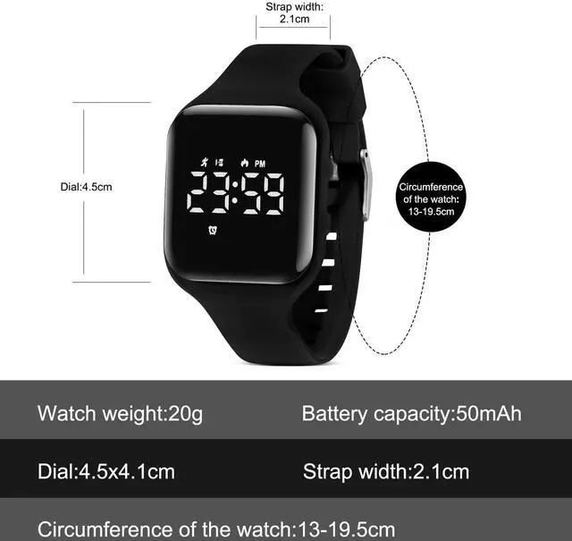 Alt view image 6 of 7 - _Mega Brand Kids Watches for Girls Boys Digital Sport Watch with Step Counter Pedometer Vibration Alarm Clock, No App Waterproof Fitness Tracker Kids Watch Boys Girls Teens Students Ages 5-16