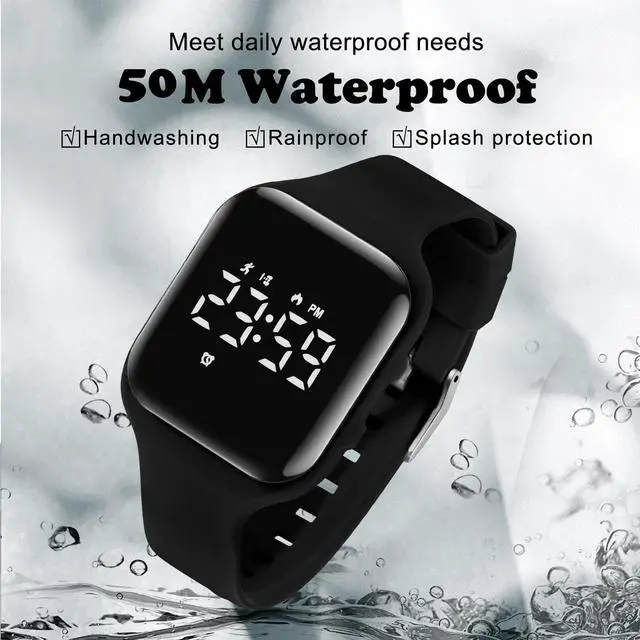 Alt view image 7 of 7 - _Mega Brand Kids Watches for Girls Boys Digital Sport Watch with Step Counter Pedometer Vibration Alarm Clock, No App Waterproof Fitness Tracker Kids Watch Boys Girls Teens Students Ages 5-16