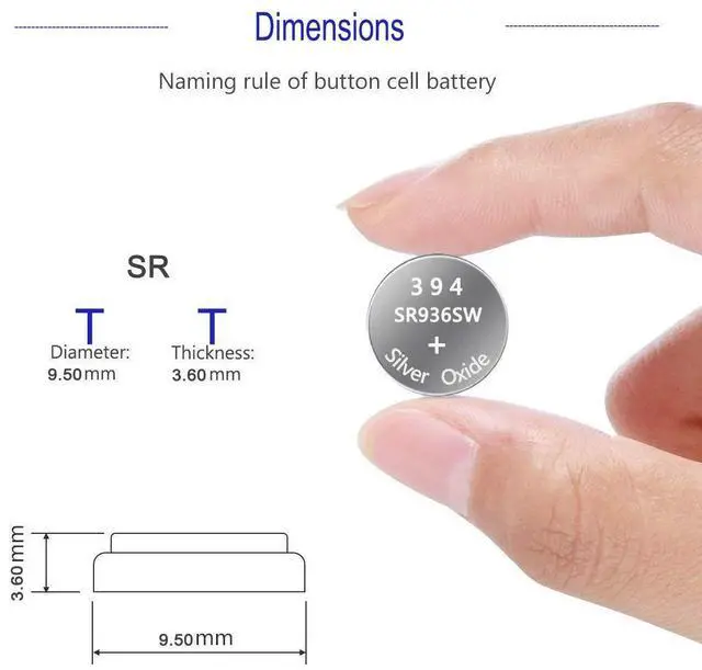 Alt view image 2 of 4 - _Mega Brand 394 SR936SW Watch Battery 1.55V Silver Oxide Button Cell (10-Pack)