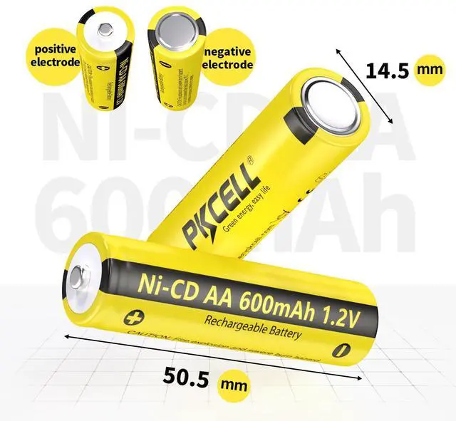Alt view image 2 of 5 - _Mega Brand 4 Pack AA 1.2V 600mAh NICD Rechargeable Double A Battery for Solar Lights(4PCS)