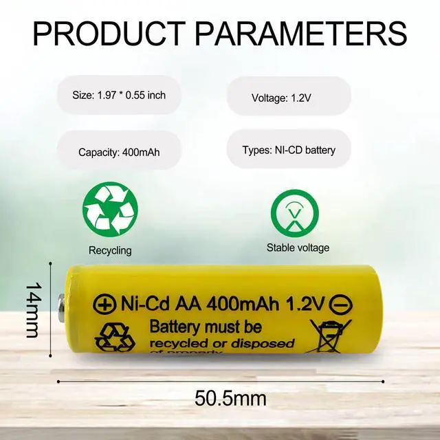 Alt view image 3 of 7 - _Mega Brand AA 400mAh 1.2V NiCd Rechargeable Solar Batteries for Outdoor Flower Bed Solar Lights Rope,Led String Lights,Yard Light,10 Packs