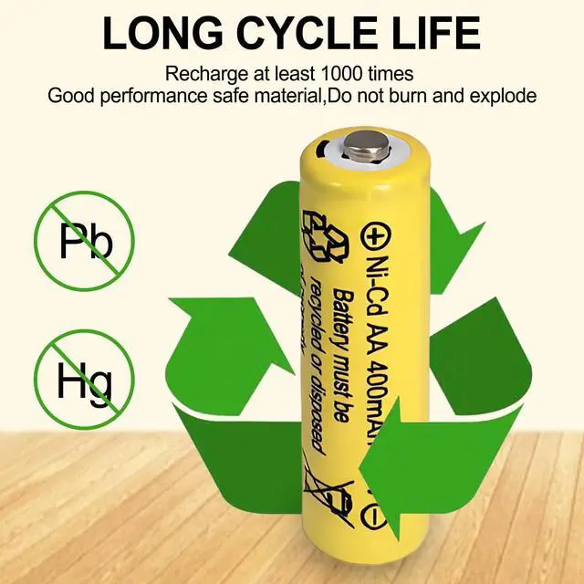 Alt view image 4 of 7 - _Mega Brand AA 400mAh 1.2V NiCd Rechargeable Solar Batteries for Outdoor Flower Bed Solar Lights Rope,Led String Lights,Yard Light,10 Packs