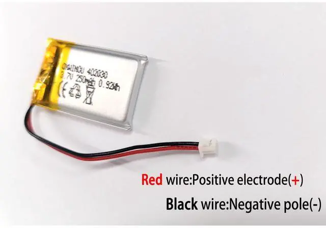 Alt view image 2 of 5 - _Mega Brand 3.7V 250mAh 402030 Rechargeable Lithium Polymer Replacement Battery for DIY 3.7-5V Electronic Product, Bluetooth Headset, Watch 2-Pack