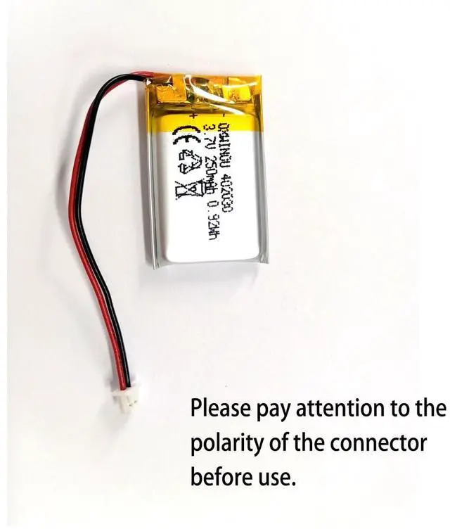 Alt view image 4 of 5 - _Mega Brand 3.7V 250mAh 402030 Rechargeable Lithium Polymer Replacement Battery for DIY 3.7-5V Electronic Product, Bluetooth Headset, Watch 2-Pack