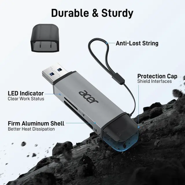 Alt view image 7 of 7 - _Mega Brand, Dual Slots USB 3.0 Type C to Micro SD Card Adapter, Memory Card Reader for MicroSD, SDHC, SDXC, Compatible with Laptop, PC, iPhone16/15, MacBook Pro/Air, iPad Pro, Android