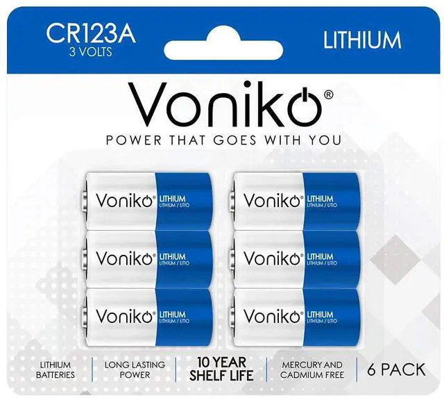 Main image of CR123A 3V Lithium Battery (6 Pack), High Capacity 123 Batteries, 3 Volt CR17345 for Smoke Alarm, Flashlight, Home Automation