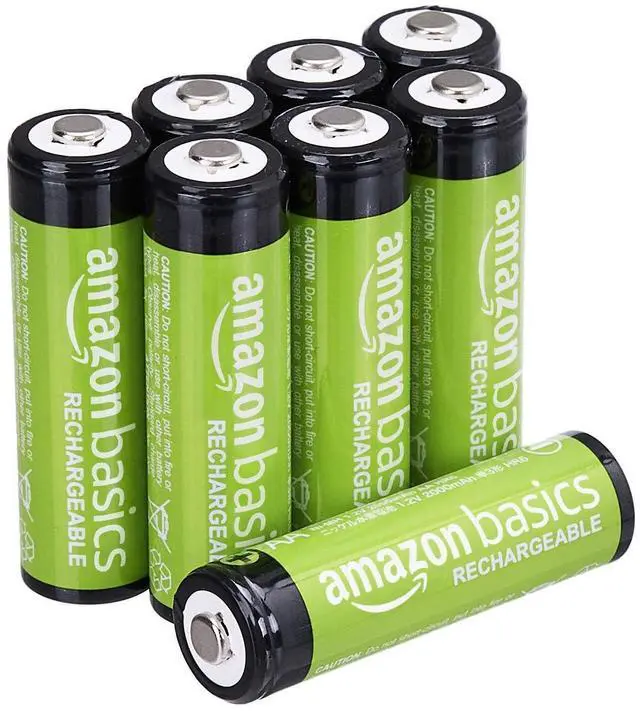 Main image of _Mega Brand 8-Pack Rechargeable AA NiMH Batteries, 2000 mAh, 1.2V, Recharge up to 1000x Times, Pre-Charged