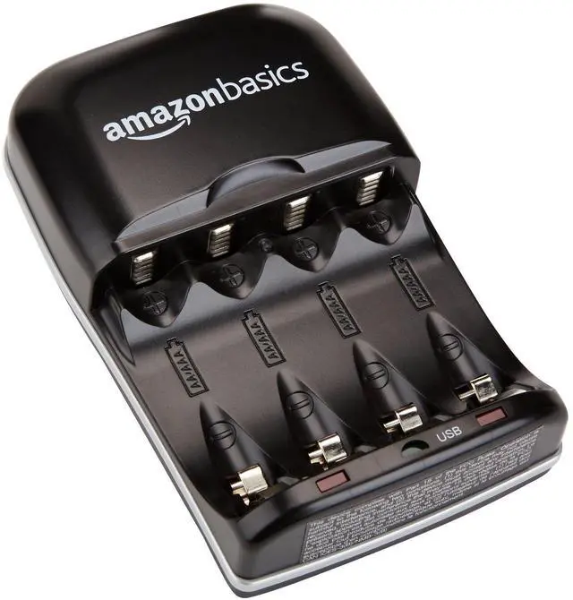 Alt view image 5 of 6 - _Mega Brand  Rechargeable Battery Charger for AA & AAA Nickel-Metal Hydride (NiMH) Batteries with USB Charging Port, Black