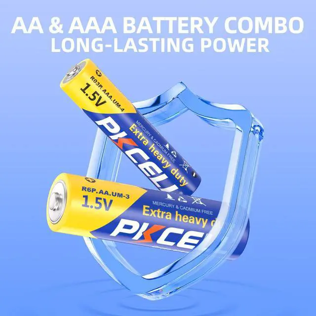 Alt view image 3 of 7 - _Mega Brand AA Batteries 24 Pack & AAA Batteries 24 Pack Combo (48 Count), Double A Batteries and Triple A Batteries, 1.5V High-Performance Carbon Battery