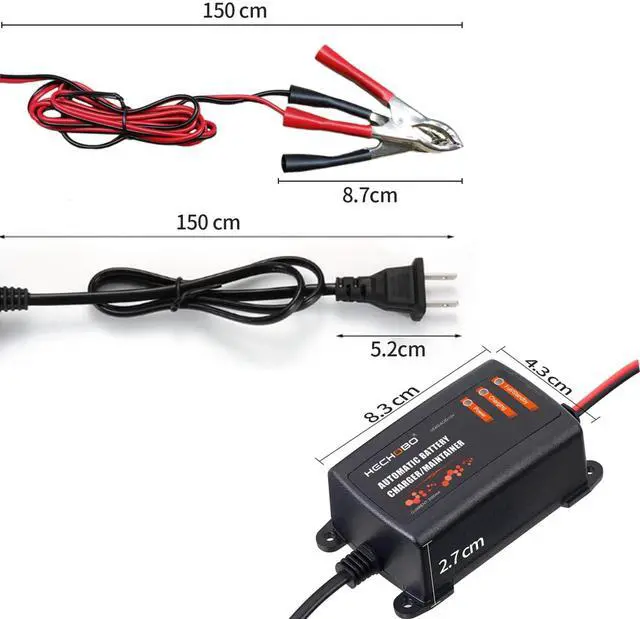 Alt view image 4 of 7 - _Mega Brand  Smart Car Battery Chargerr, 6V and 12V Automotive Charger, Battery Maintainer, Trickle Charger, Float Charger and Desulfator for Motorcycle, ATV, 12V Sealed Lead Acid Battery Charger