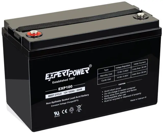 Main image of _Mega Brand 12V 100Ah Deep Cycle Sealed Lead Acid Battery for Solar Wind Power (AGM)