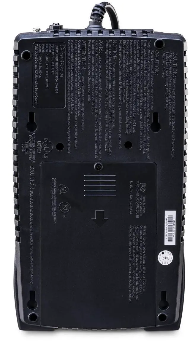 Alt view image 4 of 7 - _Mega Brand EC850LCD Ecologic UPS Battery Backup and Surge Protector, 850VA/510W, 12 Outlets, ECO Mode, Compact, UL Certified