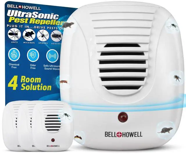 Main image of Bell+Howell Upgraded 2025 Ultrasonic Pest Repeller Indoor 4 Pk, Mice Repellent Indoor Home Kit, DIY Pest Control at Home, Plug in Spider Repellent, Rodent Repellent, Bug, Insect, Family & Pet Safe