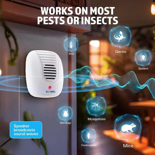 Alt view image 4 of 7 - Bell+Howell Upgraded 2025 Ultrasonic Pest Repeller Indoor 4 Pk, Mice Repellent Indoor Home Kit, DIY Pest Control at Home, Plug in Spider Repellent, Rodent Repellent, Bug, Insect, Family & Pet Safe