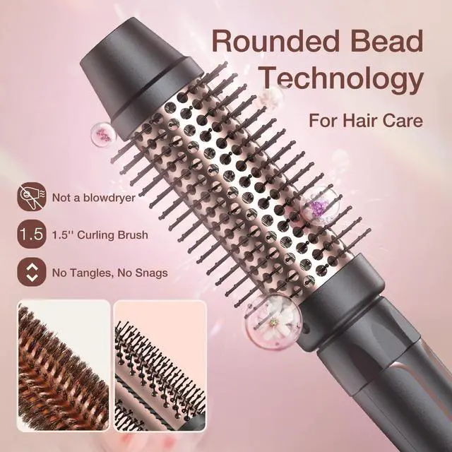 Alt view image 5 of 6 - _Mega Brand 5 in 1 Curling Iron Set-Instant Heat Hair Curling Wand Set with Curling Brush,4 Interchangeable Ceramic Wands (0.35-1.25) and Heat Protective Glove & 2 Clips for Girls and Women