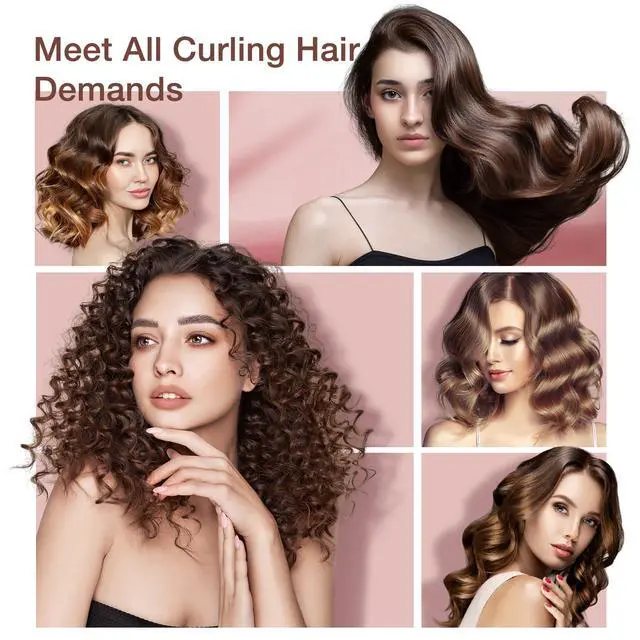 Alt view image 3 of 6 - _Mega Brand 5 in 1 Curling Iron Set-Instant Heat Hair Curling Wand Set with Curling Brush,4 Interchangeable Ceramic Wands (0.35-1.25) and Heat Protective Glove & 2 Clips for Girls and Women