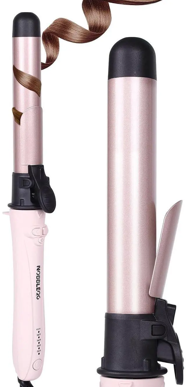 Main image of _Mega Brand Rotating Curling Iron, Global Voltage Automatic Curling Iron with Clamp, 5 Heat Settings 360° Rotatable Power Cord, Automatic Reset Function Hair Curler Automatic Rotating