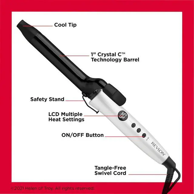 Alt view image 4 of 6 - _Mega Brand Crystal C + Ceramic Hair Curling Iron | Long-Lasting Shine and Less Frizz, (1 in)