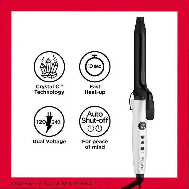 Alt view image 5 of 6 - _Mega Brand Crystal C + Ceramic Hair Curling Iron | Long-Lasting Shine and Less Frizz, (1 in)