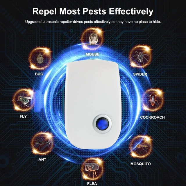 Alt view image 2 of 7 - 2026 Upgraded Ultrasonic Repeller, Pest Control Mouse Repellent for Roach, Rodent, Mice, Spider, Bugs, Mosquito Electronic Plug in Rodent Repellent 6 Packs