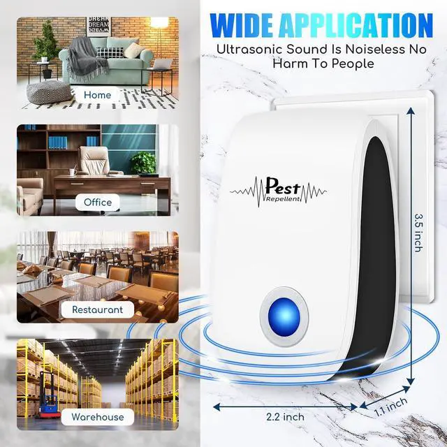 Alt view image 6 of 7 - 10Pack Ultrasonic Pest Control Repeller Electronic Mouse Repellent Ultrasonic Plug in Mice Repellent Indoor Sonic Electronic Rodent Repellent Plug in for Insect,Cockroach,Rat,Spide,AntBug