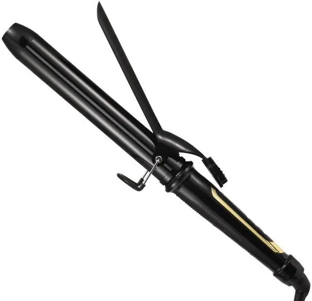 Main image of _Mega Brand 1.25 Inch Clipped Curling Iron with Extra Long Tourmaline Ceramic Barrel, Professional 1 1/4 Inch Hair Curler up to 450°F Dual Voltage for Traveling, Hair Waving Style ToolBlack