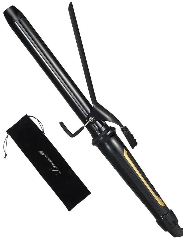 Main image of _Mega Brand 1 Inch Extra Long Hair Curling Iron with Ceramic Tourmaline Barrel, Professional Hair Curler up to 450°F with Dual Voltage for Worldwild Use, Hair Waving Style Tool for Girls&WomenBlack