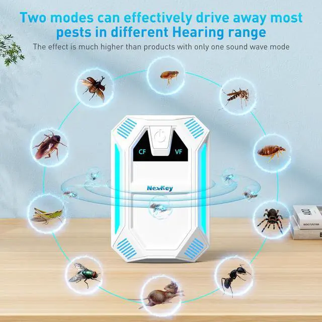 Alt view image 2 of 6 - 2026 New Upgraded Model Ultrasonic Pest & Insect Repeller, Ultrasonic Repellent for Roach, Rodent, Mouse, osquito, Mice, Spider, Ant,Electronic Plug in Pest Control,2 Mode Switching,6 Packs(White)