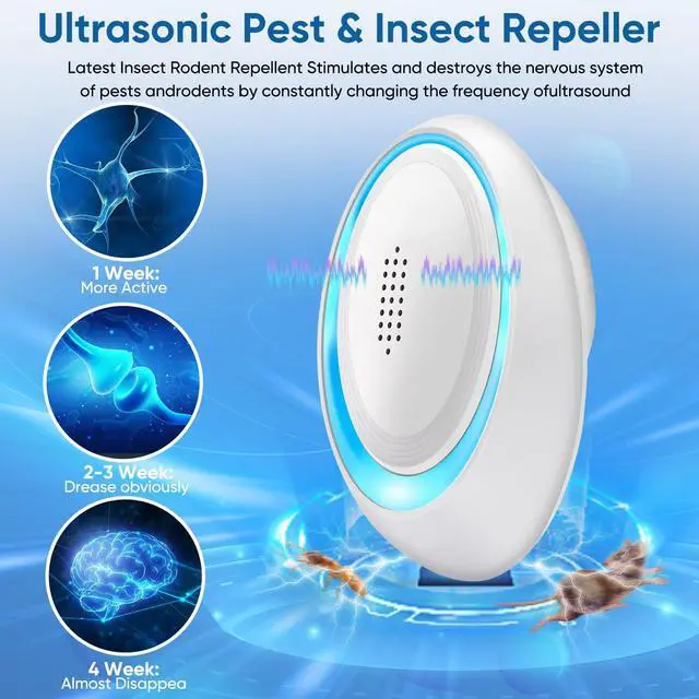 Alt view image 3 of 7 - _Mega Brand Mouse Repellent Indoor, 6 Pack Ultrasonic Pest Repeller, Roach Repellent Plug, Roach Repellent Plug for Roach, Spider, Mouse, Mosquito, Mice, Ant, Bugs Electronic Plug-in Pest Control