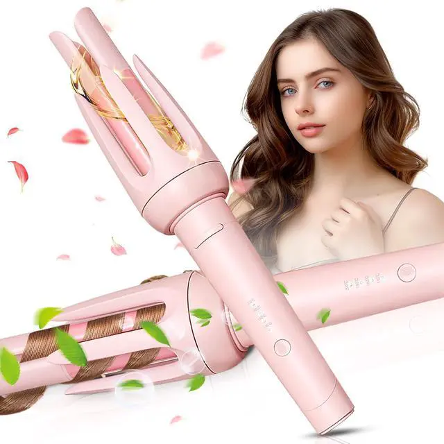 Main image of _Mega Brand Auto Hair Curler, Automatic Curling Iron with 4 Temperature & 3 Timer, Automatic Shut-Off, Anti-Scald, Anti-Tangle Rotating Curling Wand for Hair Styling, Pink