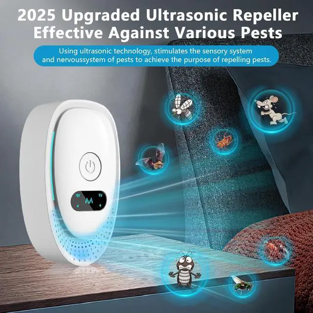 Alt view image 2 of 7 - 2026 Upgraded Ultrasonic Repeller & Insect Indoor Repeller, Mouse Repellent Ultrasonic Plug in for Rodent, Roach, Bugs, Ant, Electronic Pest Deterrent, 6 Packs, Whtie