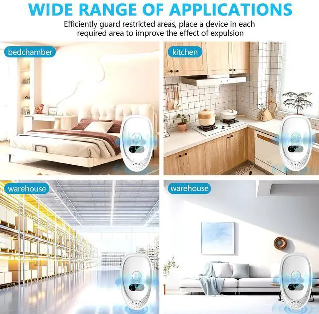 Alt view image 6 of 7 - 2026 Upgraded Ultrasonic Repeller & Insect Indoor Repeller, Mouse Repellent Ultrasonic Plug in for Rodent, Roach, Bugs, Ant, Electronic Pest Deterrent, 6 Packs, Whtie