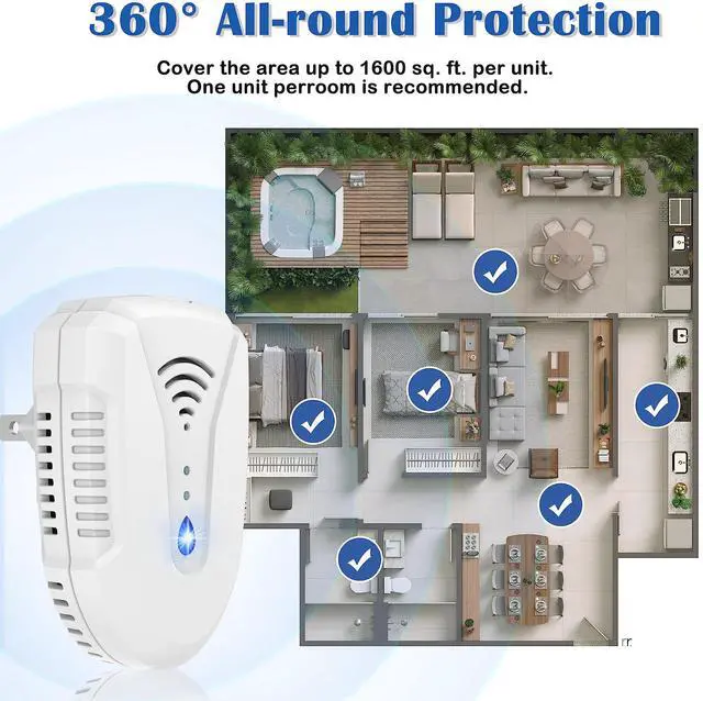 Alt view image 6 of 7 - _Mega Brand  Version Ultrasonic Pest Repeller 6 Pack, Mouse Repellent Indoor Plug in, Insect Ultrasonic Repellent for Bugs Roach Insect Mice Spider Mouse Mosquito Ant, 3 Mode Switching