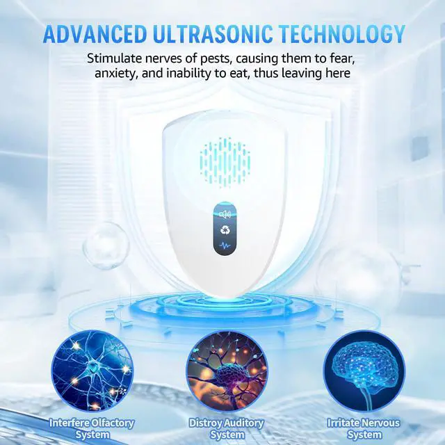 Alt view image 3 of 7 - 2026 Upgraded Ultrasonic Pest Control Repeller, Mouse Repellent Indoor for Spider Bugs Roach Ant Mosquito Rat Mice Insect Deterrent, Mouse Rodent Repellent Ultrasonic Plug in, 3 Mode Switching, 6 Pack