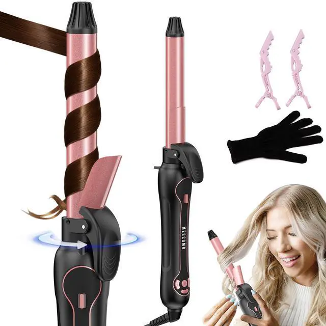 Main image of _Mega Brand - Automatic Curling Iron for All Hair Type, Fast & Effortless Auto Curling Wand with Fast Heating LCD Display 250°F-450°F for Lasting Beach Waves