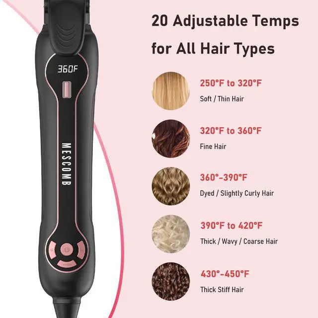 Alt view image 3 of 6 - _Mega Brand Rotating Curling Iron 1 Inch - Automatic Hair Curler Dual Voltage for All Hair Type, Fast & Effortless Auto Curling Wand with Fast Heating LCD Display 250°F-450°F for Lasting Beach Waves