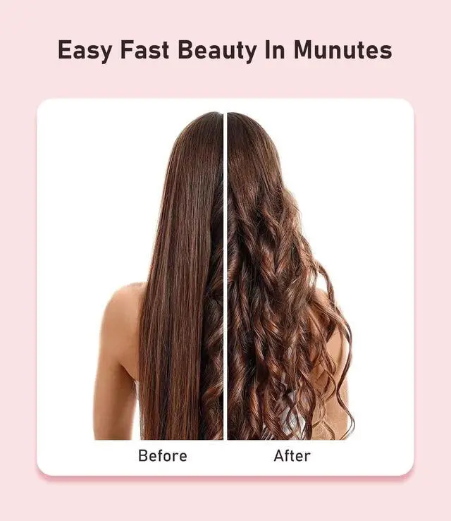 Alt view image 6 of 6 - _Mega Brand Rotating Curling Iron 1 Inch - Automatic Hair Curler Dual Voltage for All Hair Type, Fast & Effortless Auto Curling Wand with Fast Heating LCD Display 250°F-450°F for Lasting Beach Waves